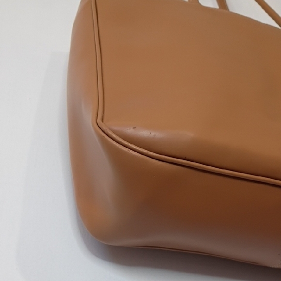 Vintage Furla Tan Leather Shoulder Bag Large Tote Purse Authentic vintage - Picture 8 of 16